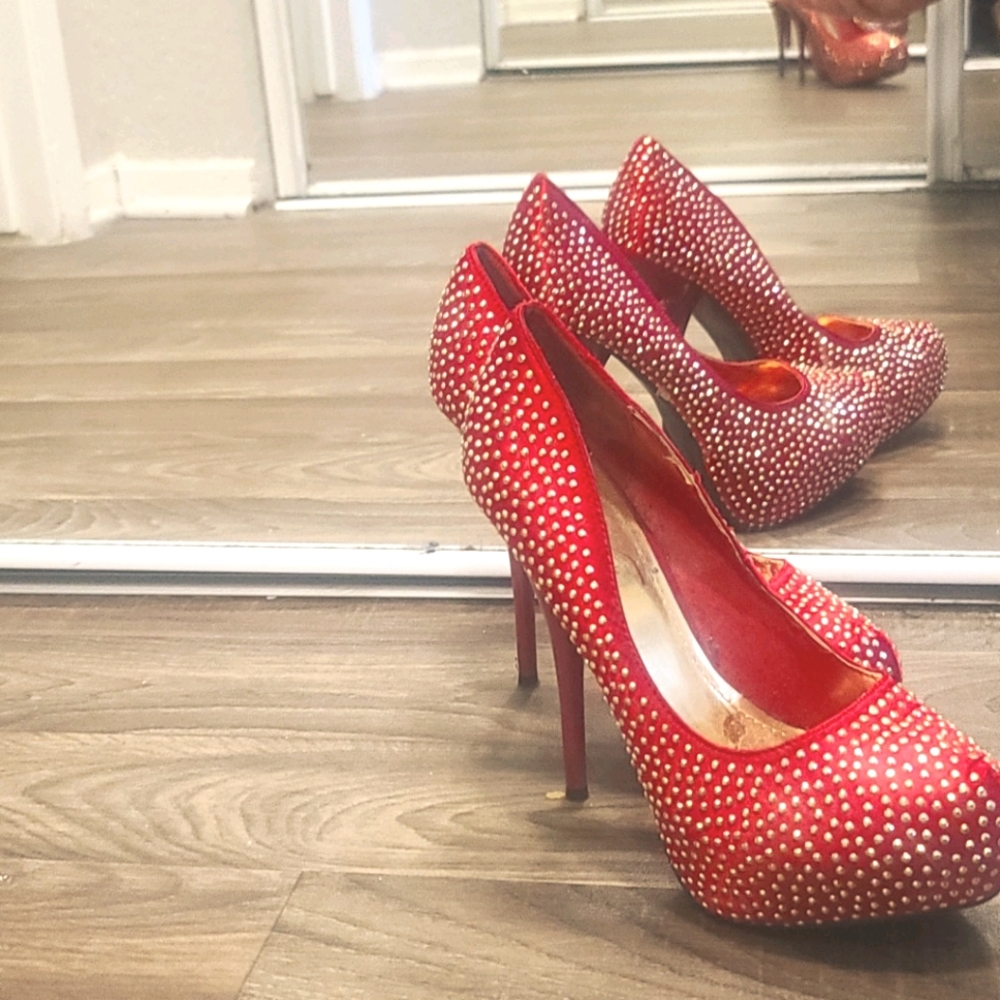 Red sparkle High heels